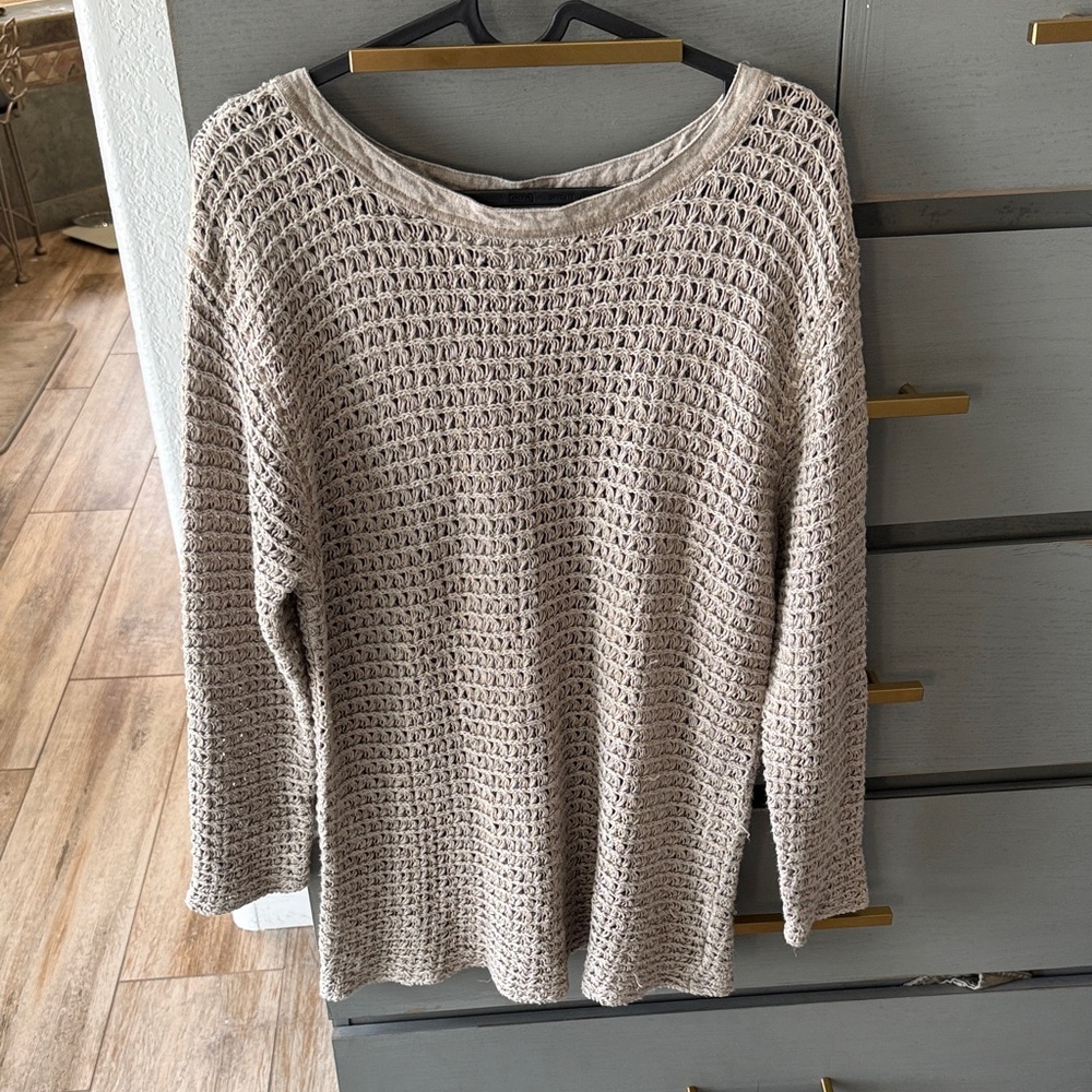 Cozy Knit Scoop Neck Sweater in Cream